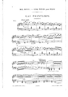 Пять пьес: No.1 Gai printemps, Op.11 by Мел Бонис