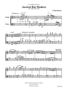 Ancient But Modern for violin and viola, B147: Ancient But Modern for violin and viola by Colin Bayliss