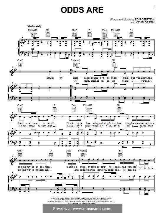 Odds Are (Barenaked Ladies): Для голоса и фортепиано (или гитары) by Ed Robertson, Kevin Griffin