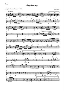 Stoptime Rag: For oboe, violin, viola and cello - oboe part by Скотт Джоплин