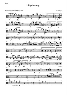 Stoptime Rag: For oboe, violin, viola and cello - viola part by Скотт Джоплин