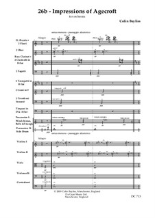 26B - Impression of Agecroft - for orchestra, B157: Score only by Colin Bayliss