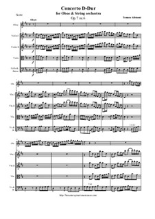 Concerto No.6 in D Major: For oboe and string orchestra by Томазо Альбинони