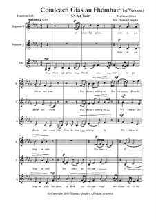 Coinleach Glas an Fhomhair: SSA choir (1st version) by folklore