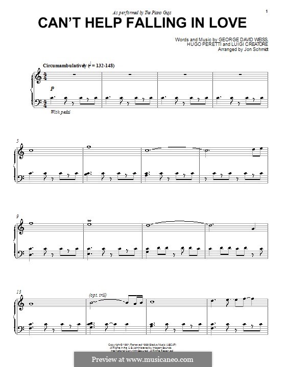 Piano version: For a single performer (The Piano Guys) by George David Weiss, Hugo Peretti, Luigi Creatore