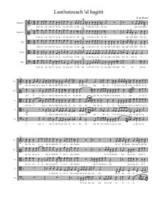 Lam'natzeach 'al Hagitit, Mizmor l'David: Lam'natzeach 'al Hagitit, Mizmor l'David by Саламоне Росси