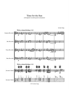 Time for the Sun: For recorder quartet and guitar by Jordan Grigg