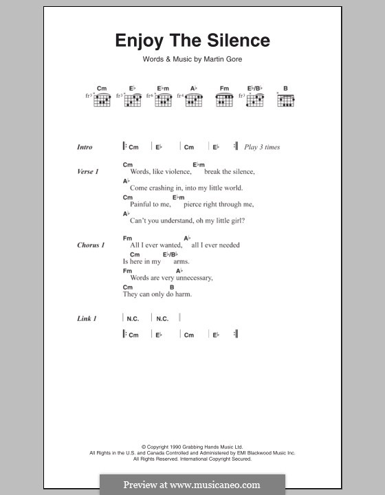 Enjoy the Silence (Depeche Mode): Текст и аккорды by Martin Gore
