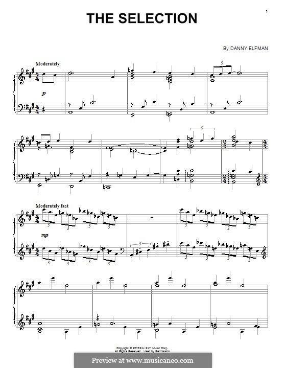 The Selection: Для фортепиано by Danny Elfman