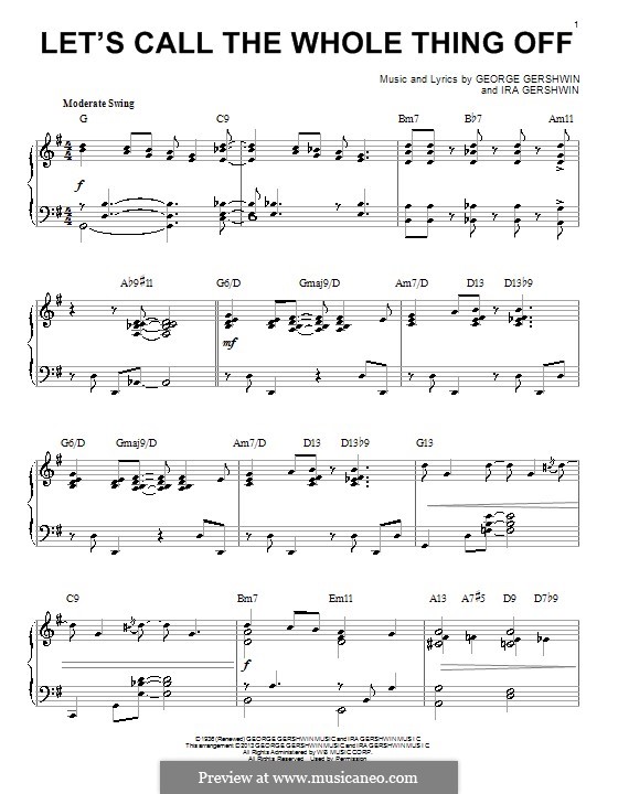 Let's Call the Whole Thing Off: Для фортепиано by Джордж Гершвин