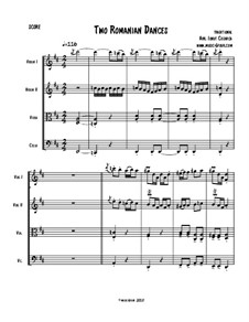 Two Romanian Dances for string quartet: Two Romanian Dances for string quartet by folklore