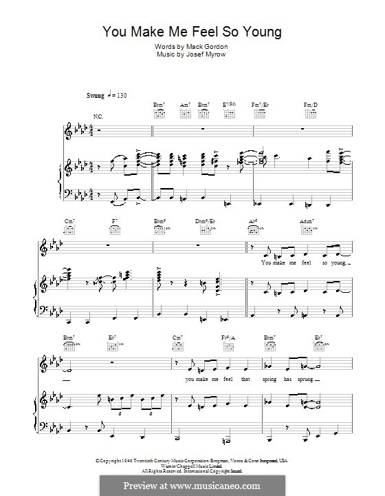 You Make Me Feel So Young (Frank Sinatra): Для голоса и фортепиано (или гитары) by Josef Myrow