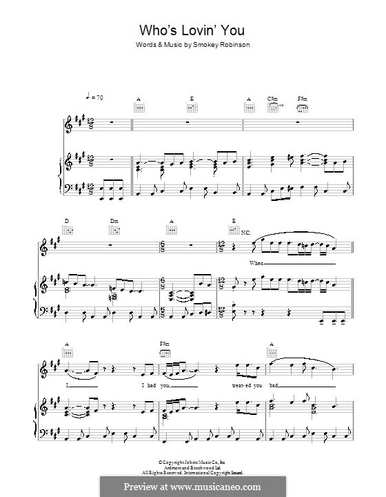 Who's Lovin' You: Для голоса и фортепиано (или гитары) by Smokey Robinson
