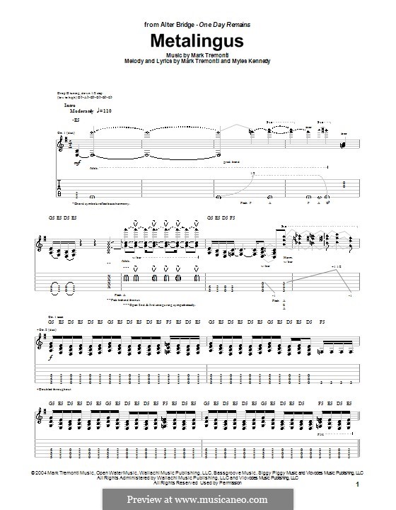 Metalingus (Alter Bridge): Для гитары с табулатурой by Mark Tremonti, Myles Kennedy