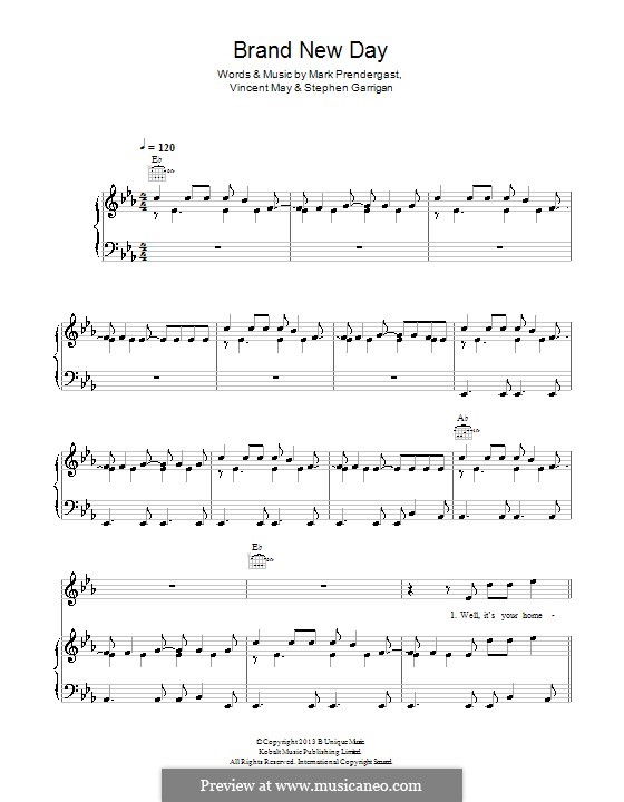 Brand New Day (Kodaline): Для голоса и фортепиано (или гитары) by Mark Prendergast, Stephen Garrigan, Vincent May