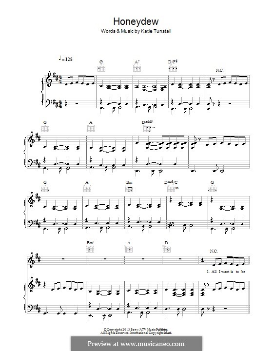 Honeydew: Для голоса и фортепиано (или гитары) by KT Tunstall