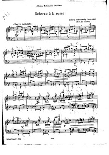 Две пьесы для фортепиано, Op.1: No.1 Русское скерцо, TH 124 by Петр Чайковский