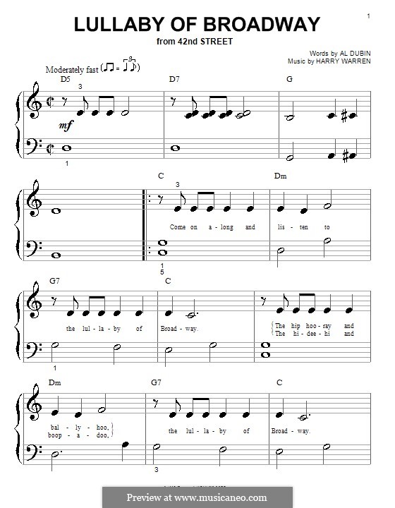 Lullaby of Broadway: Для фортепиано by Гарри Уоррен