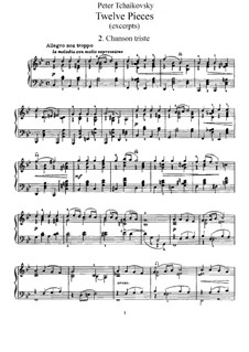 Двенадцать пьес, TH 138 Op.40: Пьесы No.2, 6, 9, 10 by Петр Чайковский
