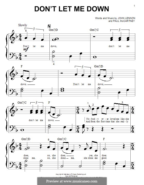 Don't Let Me Down (The Beatles): Для фортепиано by John Lennon, Paul McCartney