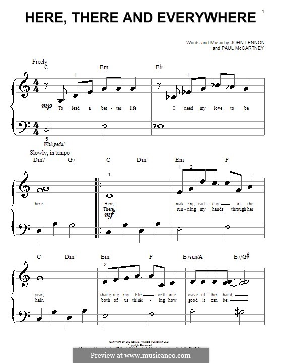 Here, There and Everywhere (The Beatles): Для фортепиано by John Lennon, Paul McCartney