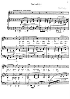 Se bel rio: For mezzo-soprano and piano by Raffaello Rontani