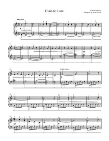 No.3 Лунный свет, для фортепиано: Легкая версия для фортепиано by Клод Дебюсси