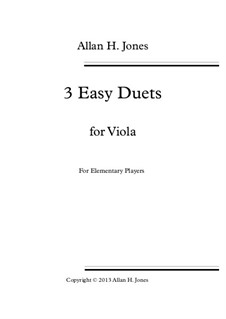 3 Easy Duets: For viola by Allan Herbie Jones