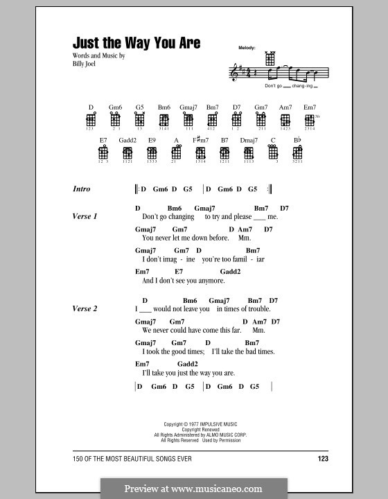 Just The Way You Are: Для укулеле by Billy Joel