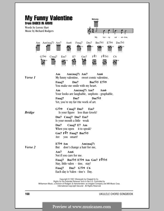 My Funny Valentine: For ukulele (with text) by Richard Rodgers