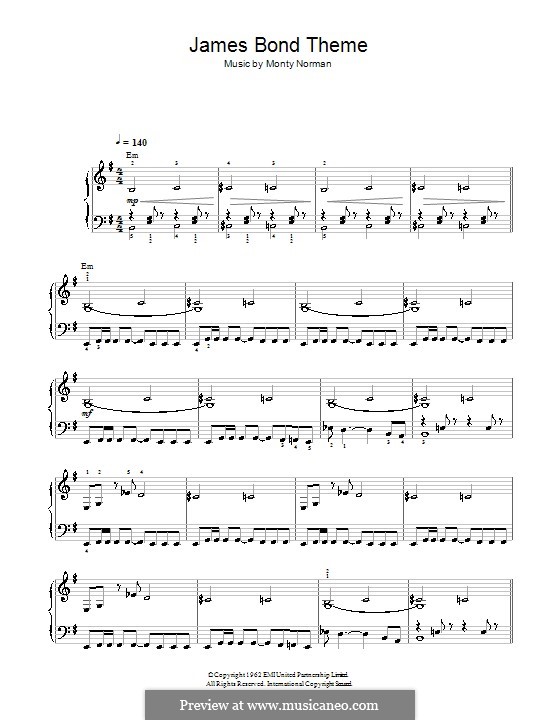 M Norman James Bond Theme ноты на Musicaneo