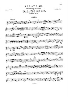 Соната для скрипки (или флейты) и фортепиано No.1 си-бемоль мажор, K.10: Партитура, сольная партия by Вольфганг Амадей Моцарт