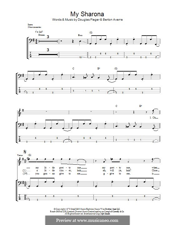 My Sharona (The Knack): Для бас-гитары с табулатурой by Berton Averre, Douglas Fieger