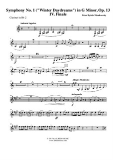 Симфония No.1 соль минор 'Зимние грёзы', TH 24 Op.13: Movement IV - Clarinet in Bb 2 (Transposed Part) by Петр Чайковский