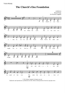 The Church's One Foundation: For violin solo with piano accompaniment by Сэмюэль Себастьян Уэсли