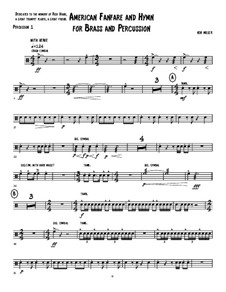 An American Fanfare and Hymn for Brass and Percussion: Percussion 1 part by Ken Miller