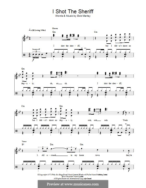 I Shot the Sheriff: For percussion by Bob Marley