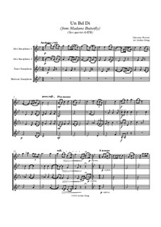 Un bel dí vedremo: For sax quartet AATB by Джакомо Пуччини