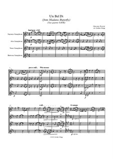 Un bel dí vedremo: For sax quartet SATB by Джакомо Пуччини