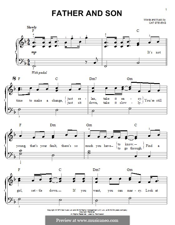 Father and Son (Boyzone): Для фортепиано by Cat Stevens