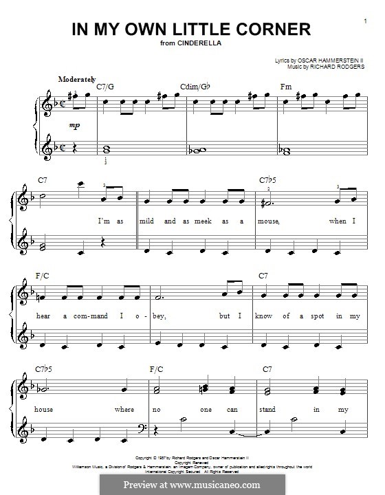 In My Own Little Corner (from Cinderella): Для фортепиано by Richard Rodgers