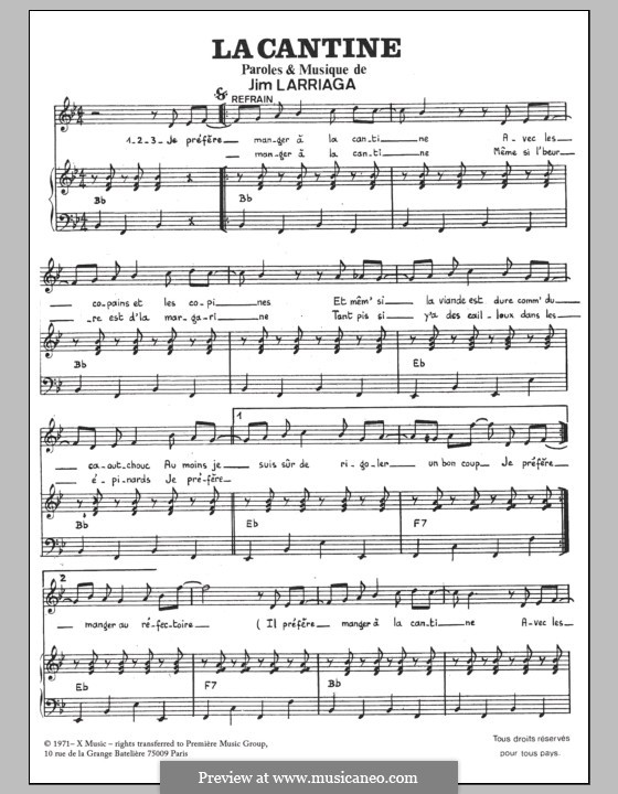 La Cantine: Для голоса и фортепиано by Jim Larriaga