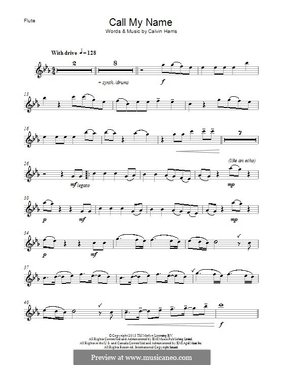 Call My Name: Для флейты by Calvin Harris