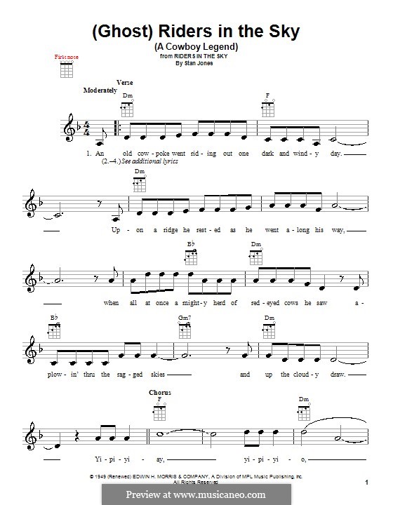 (Ghost) Riders in the Sky (A Cowboy Legend): Для укулеле by Stan Jones