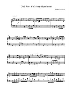 God, Rest Ye Merry Gentlemen: Для фортепиано by Unknown (works before 1850)