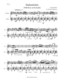 Дикая роза, D.257 Op.3 No.3: Для кларнета и гитары by Франц Шуберт