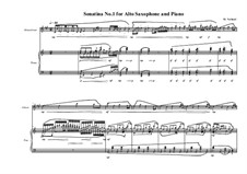 3 Sonatina's for Alto saxophone and piano: Сонатина No.1, MVWV 539 by Maurice Verheul