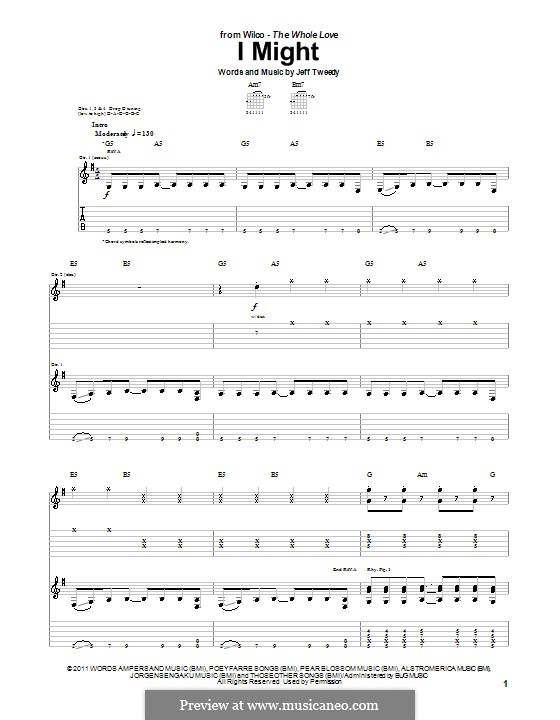 I Might (Wilco): Для гитары с табулатурой by Jeff Tweedy