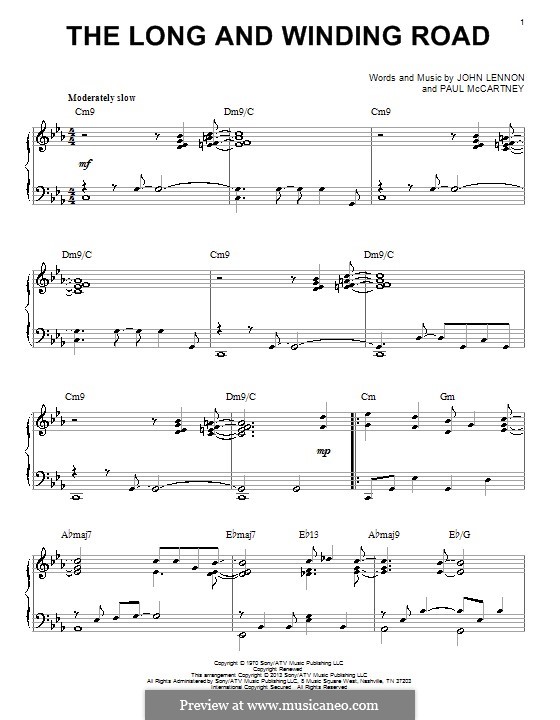 The Long and Winding Road (The Beatles): Для фортепиано by John Lennon, Paul McCartney