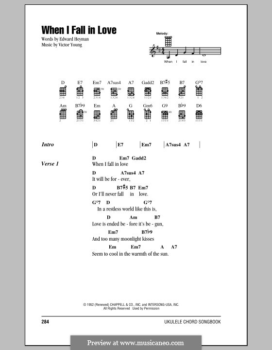 When I Fall in Love (Celine Dion): Для укулеле by Victor Young